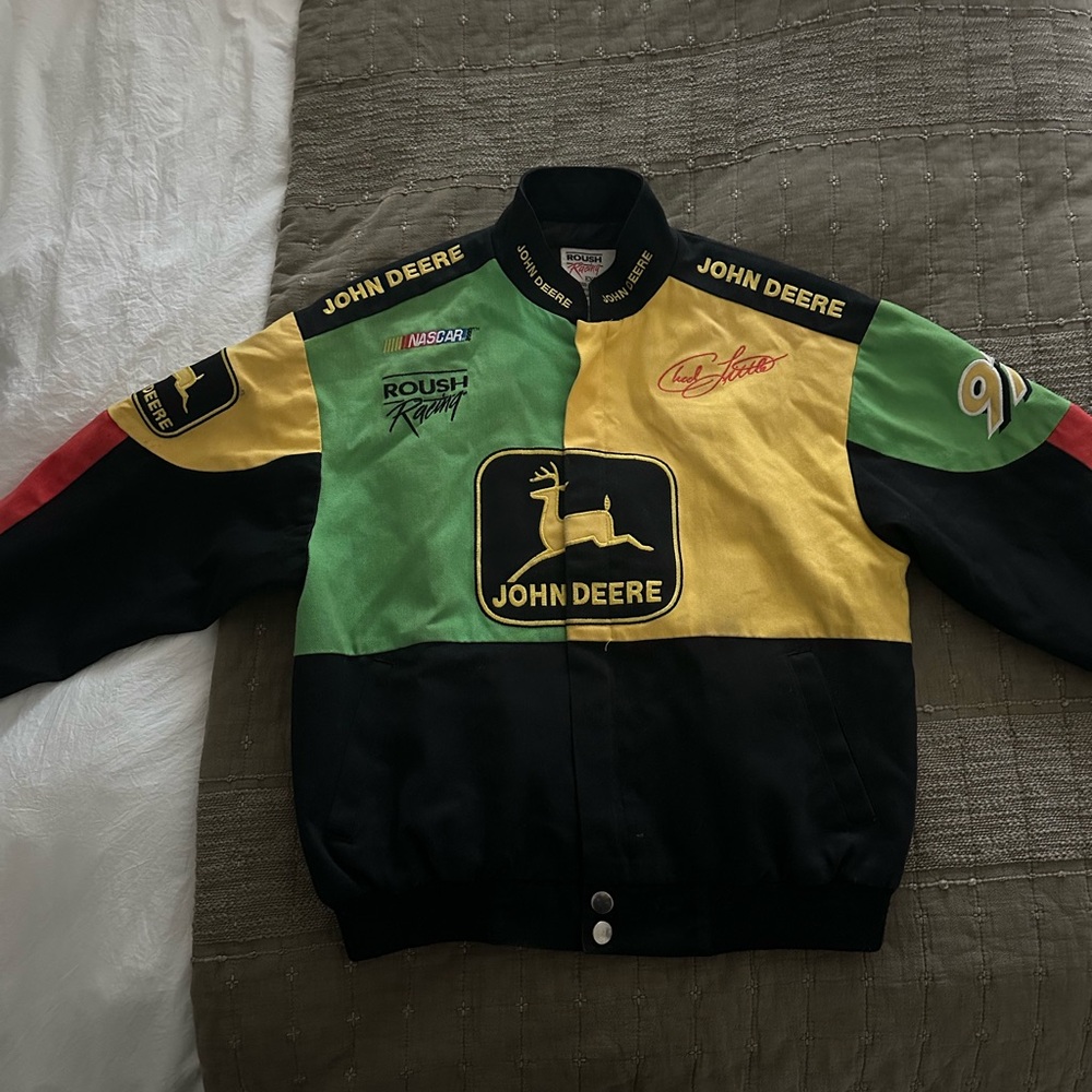 John Deere Black and Yellow Bomber Jacket